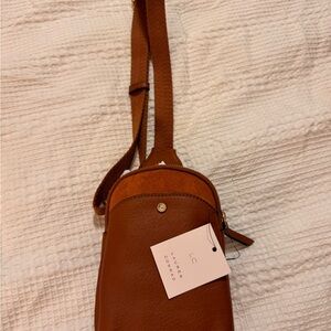 LC Lauren Conrad Tan Vegan leather Crossbody Bag